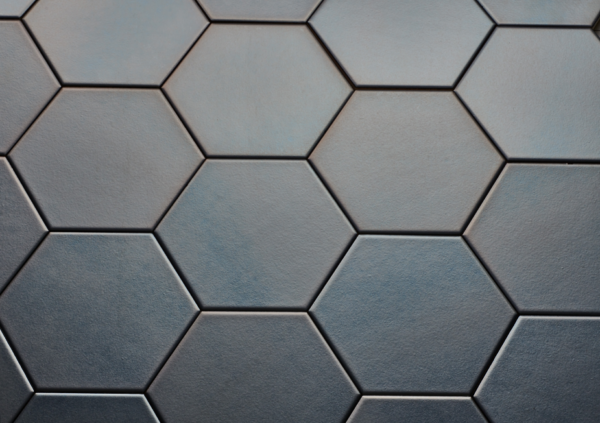 Hexagon mat platina 15x17 cm